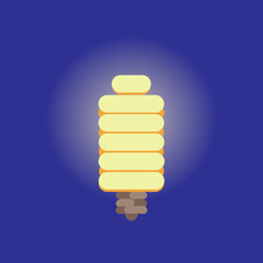  Energy saving light bulb. Flat design.