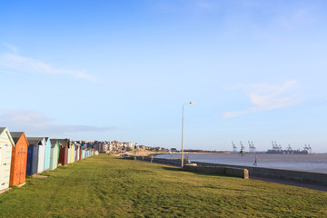 Fototapeta na wymiar seafront at harwich and dovercourt, uk