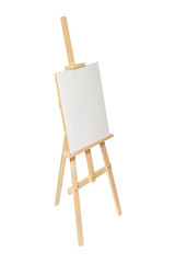 Easel empty for drawing isolated on white background