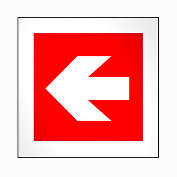 Brandschutzzeichen nach der aktuellen Form der ASR A1.3: Richtungspfeil, links. 2d render