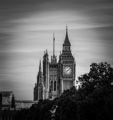 Fototapeta na wymiar Big Ben in London, UK. Black and white picture