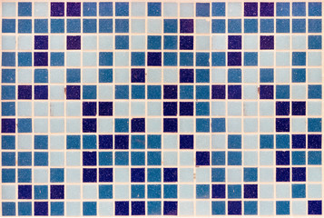 background: small blue  mosaic bathroom tiles
