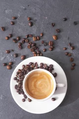 Printed roller blinds Coffee cup top view