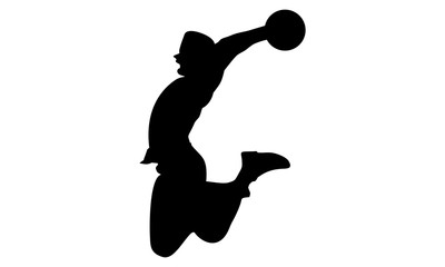 basketball player style enter the ball while jumping