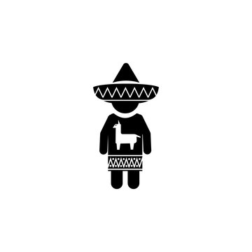 mexican in national dress icon. Elements of culture of Mexico icon. Premium quality graphic design icon. Simple love icon for websites, web design, mobile app, info graphics