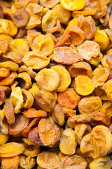 Dried apricots as background or texture