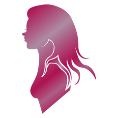 Isolated woman silhouette