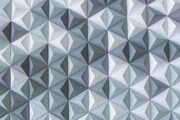 background, modern style, texture concept. backdrop of the theater created in futuristic style of pyramids made of constuction paper in different shades of grey colour