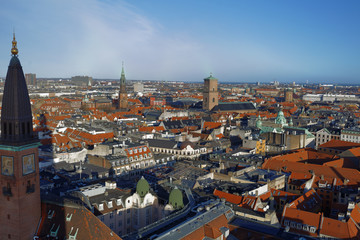 Naklejka na ściany i meble Cityscape of Copenhagen, Denmark