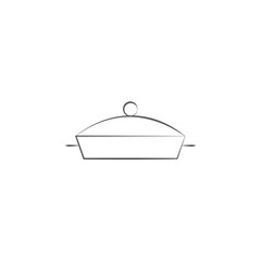 log frying pan icon. Elements of dishes icon. Premium quality graphic design. Signs, outline symbols collection icon for websites, web design, mobile app, info graphics
