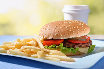 Hamburger and potato