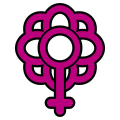 Obraz premium Flower icon with female gender symbol