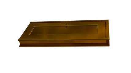 3d rendering of a golden door isolated on white