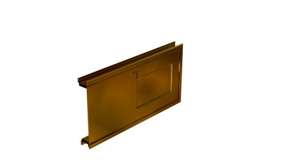 3d rendering of a golden door isolated on white