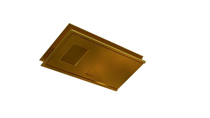 3d rendering of a golden door isolated on white