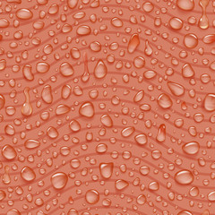 Seamless pattern of waves and water drops of different shapes with shadows in light brown colors