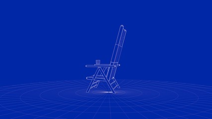 3d rendering of an outline chair object