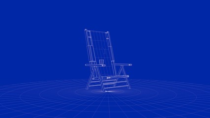 3d rendering of an outline chair object
