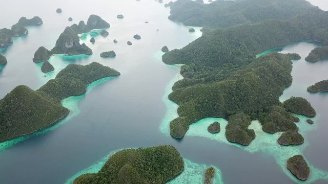Aerial Footage of Rock Islands in Wayag, Raja Ampat