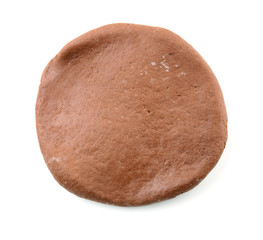 Raw dough on white background