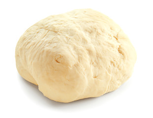 Raw dough on white background