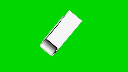 3d rendering of a white chair isolated on green top view