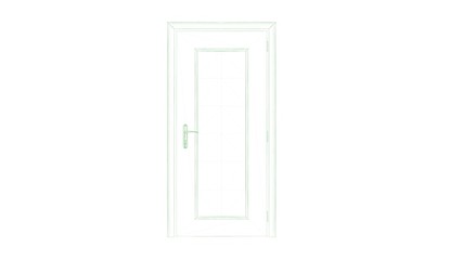 3d rendering of a blueprint door isolated on white