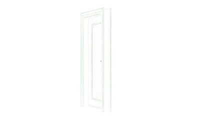 3d rendering of a blueprint door isolated on white