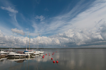 Yachts and boats on the dock