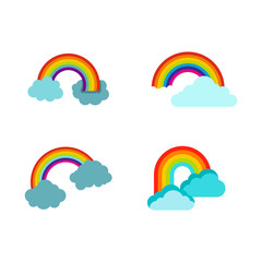Rainbow icon set, flat style