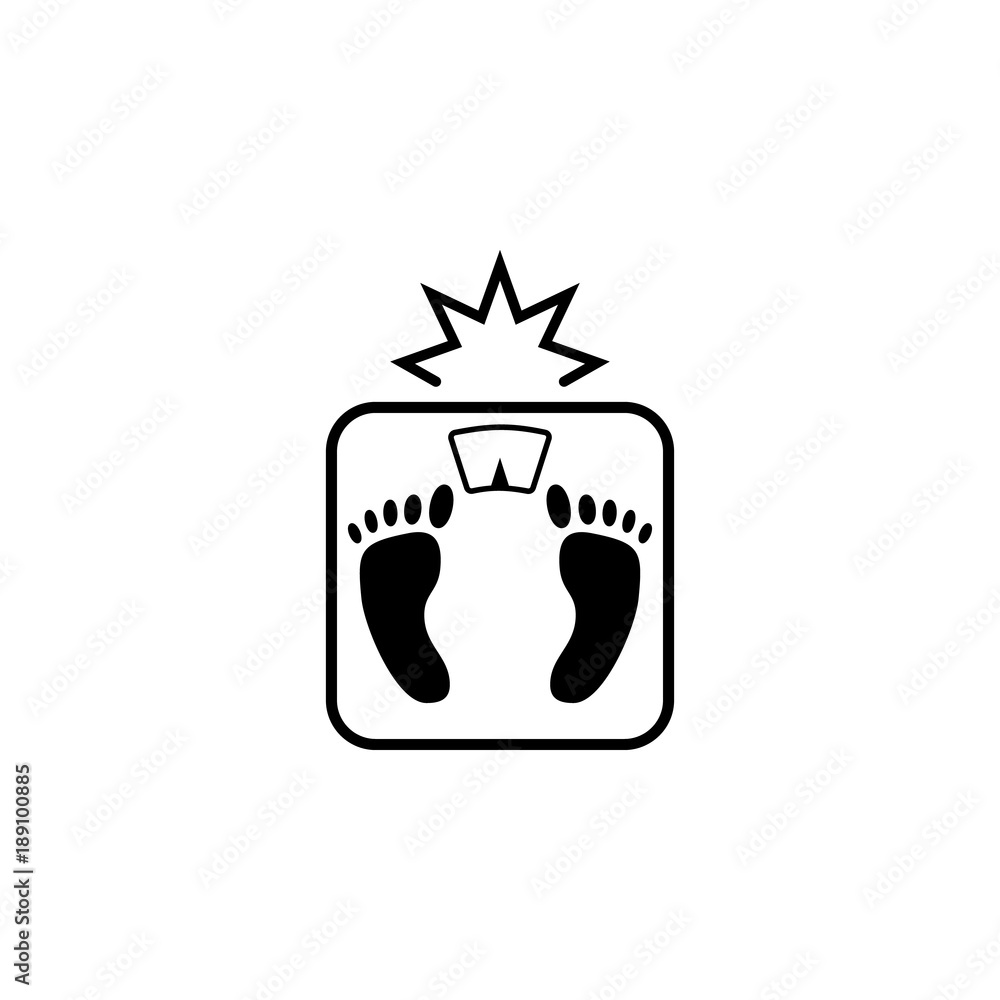 Poster breaking scales from gravity icon. elements of obesity problems icon. premium quality graphic design