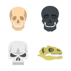 Skull icon set, flat style