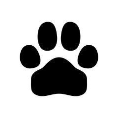 Paw Prints. Logo. Vector Illustration. Isolated vector Illustration. Black on White background.