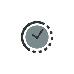 Clock vector icon. Time vector illustration. Trendy Flat style for graphic design, Web site, UI