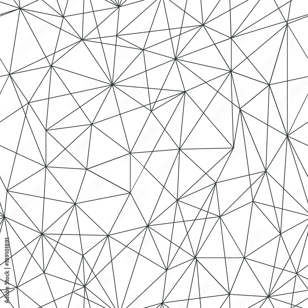 Poster technology lines seamless pattern. network seamless pattern. science triangle background, grey and w