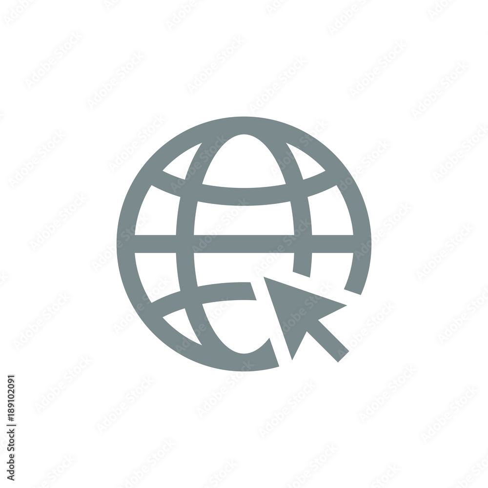 Poster go to web icon in trendy flat style isolated on grey background. website pictogram. internet symbol 