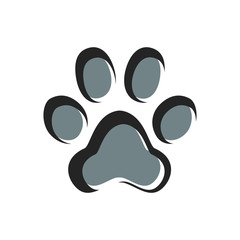 Paw Prints. Logo. Vector Illustration. Isolated vector Illustration. Black and grey on White background. Animal foot print © Aygun