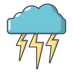 Atmospheric electricity icon, cartoon style.