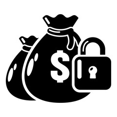 Insurance money icon, simple black style