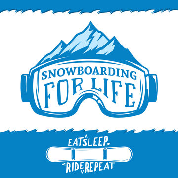 Vector snowboarding extreme logo