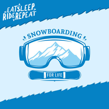 Vector snowboarding extreme logo