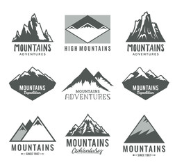 Naklejka premium Wektorowe góry ikony