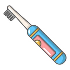 Electric toothbrush icon, cartoon style