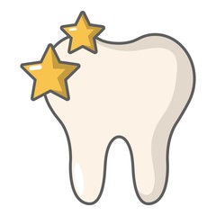 Tooth icon, cartoon style