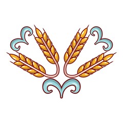 Wheat icon, cartoon style.