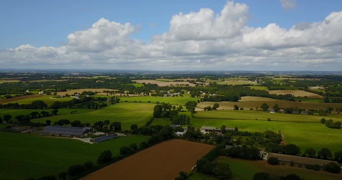 Aerial view of Brittany, France landscape