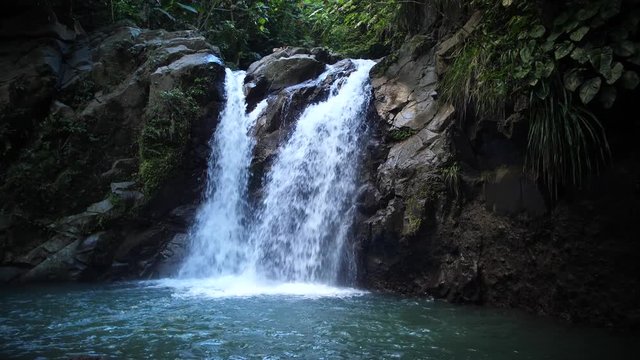Beautiful tropical waterfall in martinique forest. Filmed with GH5 Metabones Speedbooster Sigma 18-35mm ND filter Tiffen