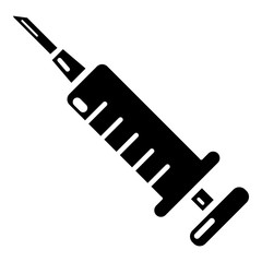 Syringe icon, simple black style