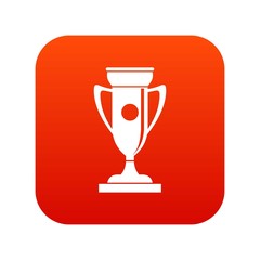 Winning cup icon digital red