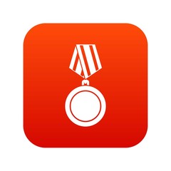 Winning medal icon digital red